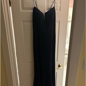Size 12, navy blue sparkly prom dress